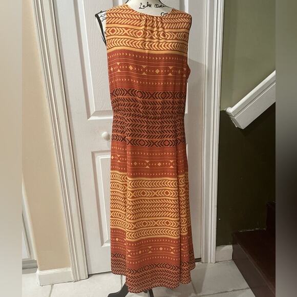 PENDLETON MAXI DRESS SLEEVELESS ORANGE GRIDS  BOARDWALK SIZE 12 AESTHETIC CORE - Picture 3 of 11